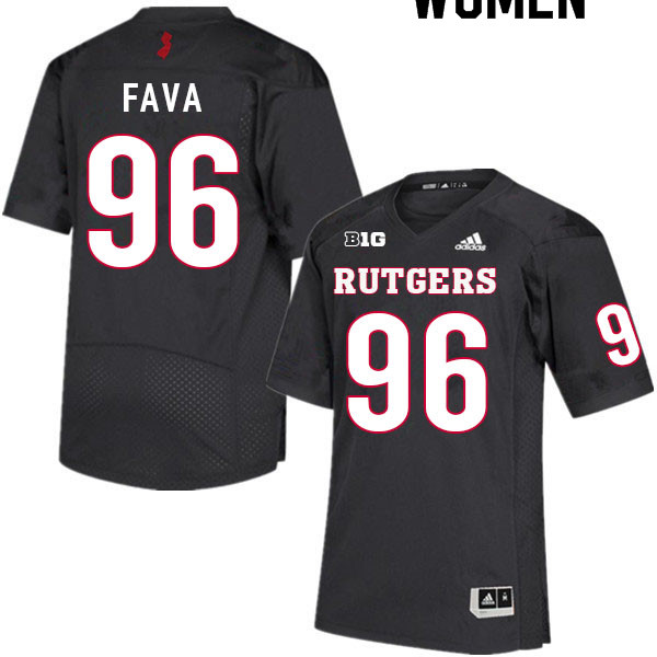 Women #96 Guy Fava Rutgers Scarlet Knights College Football Jerseys Sale-Black - Click Image to Close